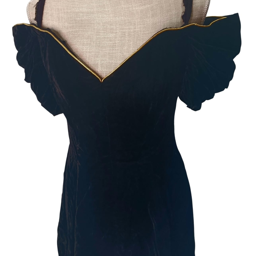 Moda Black Dress with Gold Accents